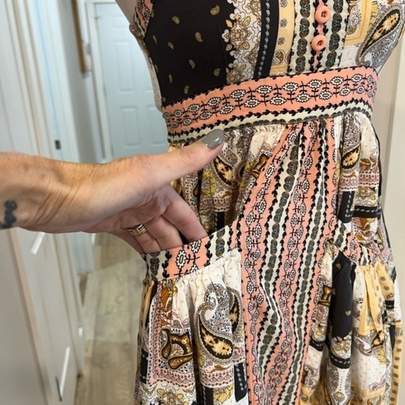 Matilda Jane Multi Pattern Patchwork Summer Empire Waist Maxi Dress with Pockets - Picture 6 of 15